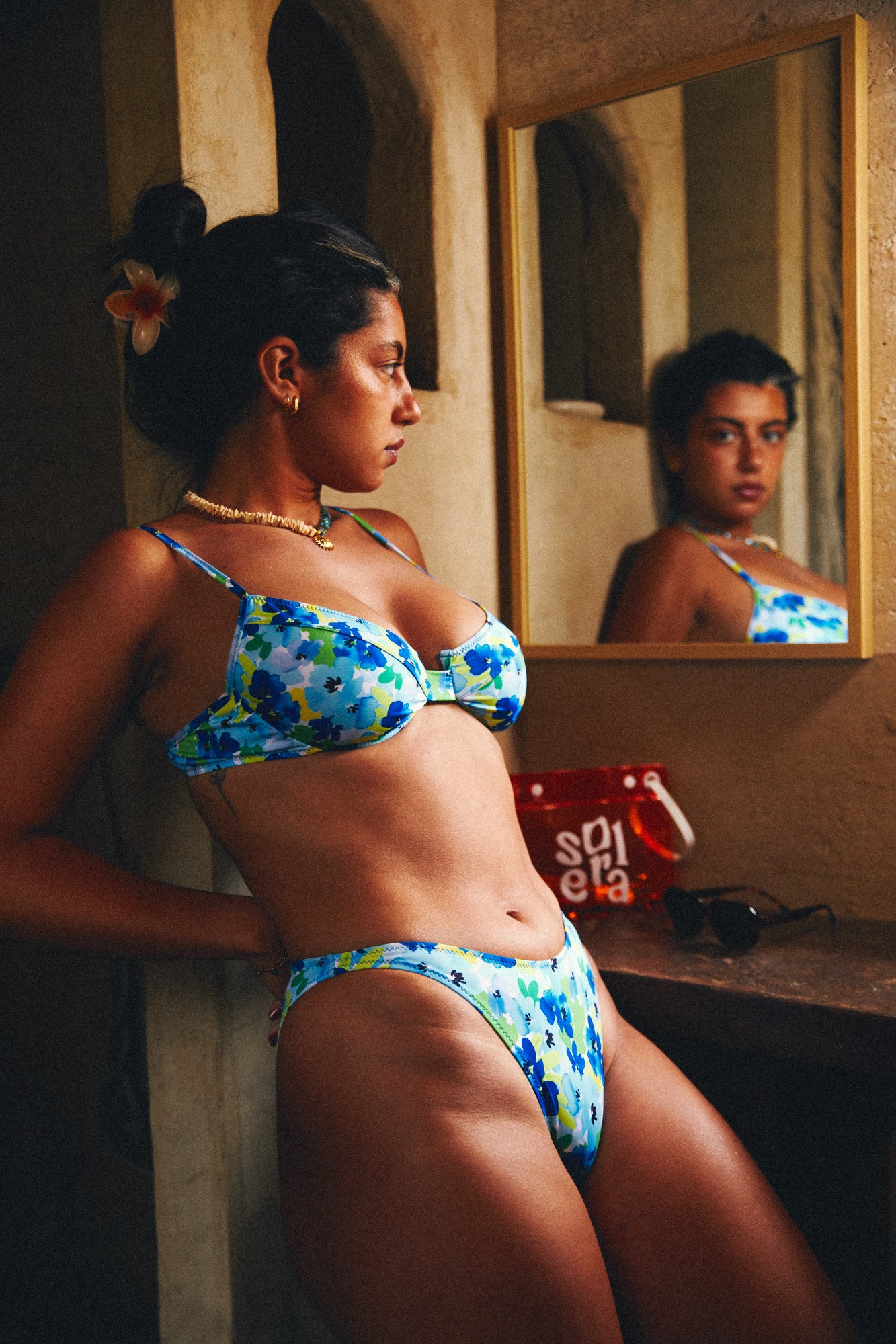 Maillot de bain femmes high-leg et gainants bleu balconnet solera swim méditerranéen tissus recyclés